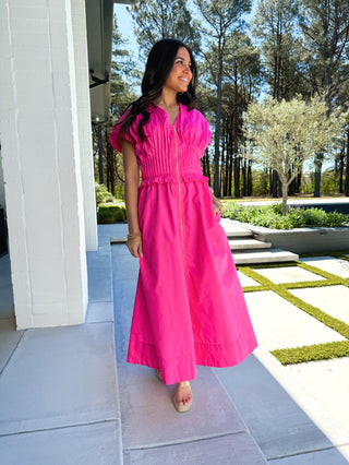 Flamingo Flutter Smocked Waist Dress - Instyle Boutique