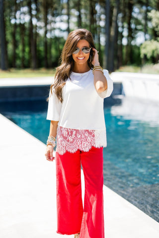 Cute and Classy White Lace Top - Instyle Boutique