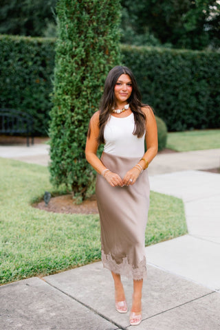 A Night Out Satin Midi Skirt - Instyle Boutique