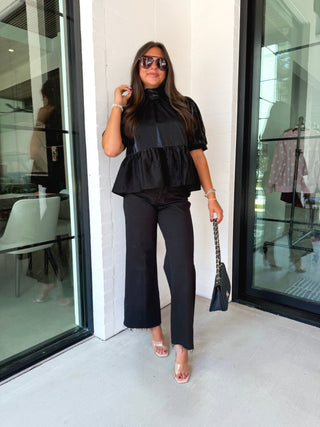 The Noir Edit Puff Sleeve Top