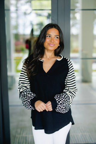 All In The Details Black Top - Instyle Boutique