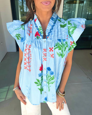 Morning Air Flutter Sleeve Top - Instyle Boutique