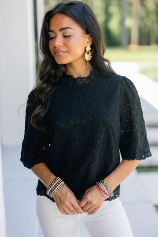 Loving Summer Lace Top - Black - Instyle Boutique