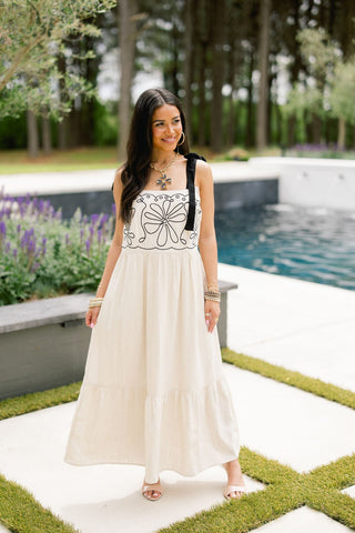 strap midi summer dress Summer Invite Black Tie-Strap Tiered Midi Dress