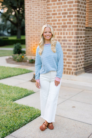 Better Together Blue Striped Top - Instyle Boutique