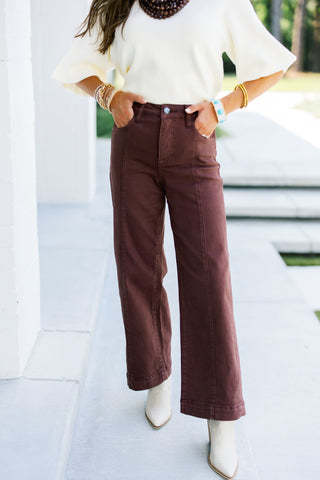 Let's Go Brown Cropped Denim