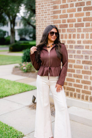 On Trend Suede Zipper Jacket - Instyle Boutique