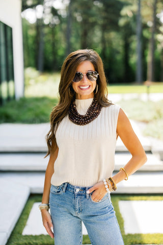 The Essentials Ribbed Mock Neck Top - Instyle Boutique