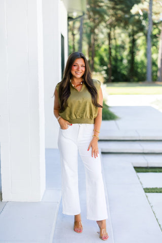 I'm Obsessed Olive Suede Top - Instyle Boutique