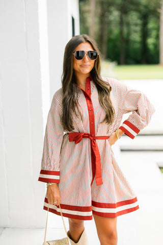 Riley Rust Striped Dress