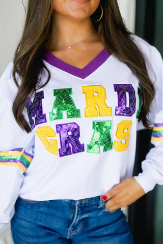 Shine Bright Mardi Gras Top - Instyle Boutique