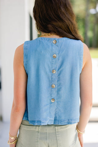 Stay For Summer Chambray Top - Instyle Boutique