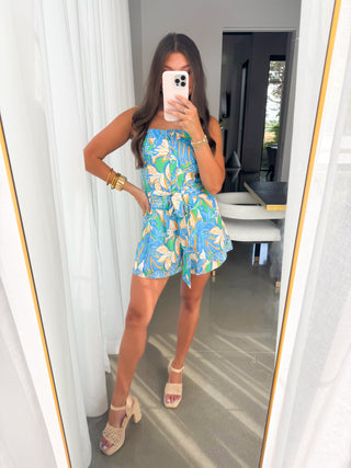 Beauty In Blue Printed Romper