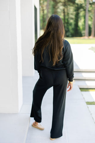 Black Cloud Wide Leg Scuba Pants - Instyle Boutique