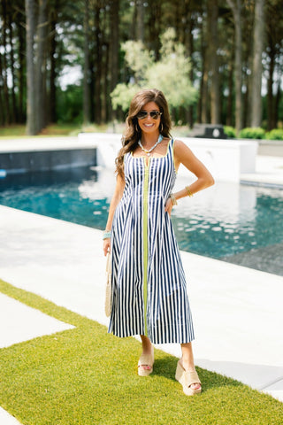 Watermelon Sugar Striped Dress - Navy - Instyle Boutique