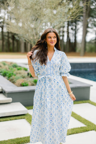 Baby Blue Bloom Dress - Instyle Boutique