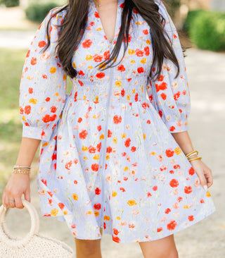 Blossom Breeze Blue Dress - Instyle Boutique