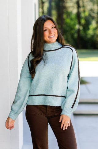 Listen Up Light Blue Sweater - Instyle Boutique