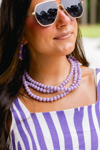 Drama Club Lavender Beaded Necklace - Instyle Boutique