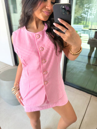 Strawberry Picnic Gingham Romper - Instyle Boutique