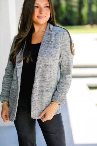 Chic in Charcoal Knit Blazer - Instyle Boutique