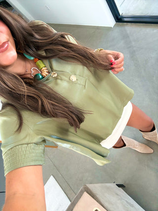 Shimmering Olive Top
