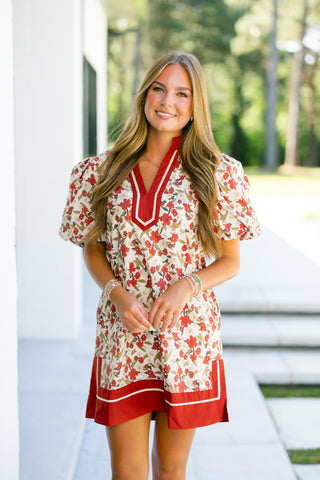 Everly Ecru Printed Dress