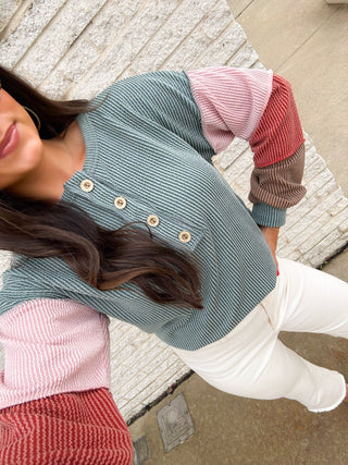 Sage And Rose Ribbed Top - Instyle Boutique