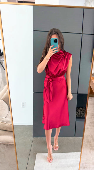 Fifth Avenue Tie Waist Midi Dress - Instyle Boutique