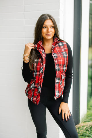 Perfectly Plaid Puffer Vest
