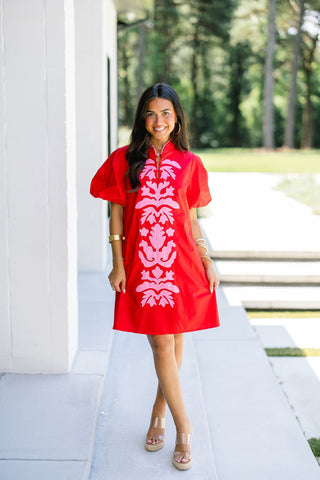 Boldly Bloomed Embroidered Dress - Instyle Boutique