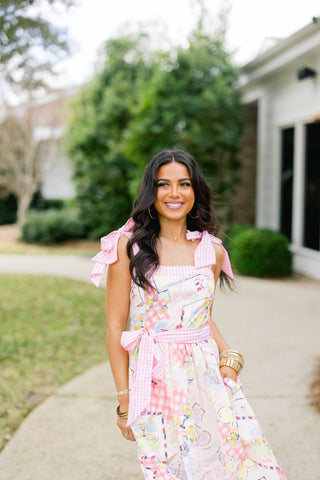 Meet Me In Greece Pink Printed Dress - Instyle Boutique