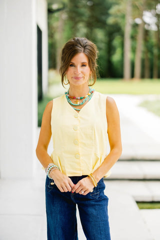 Sunshine Vibes Yellow Vest - Instyle Boutique