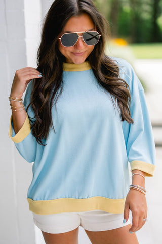 Sunny Side Up Color Block Sweatshirt - Instyle Boutique