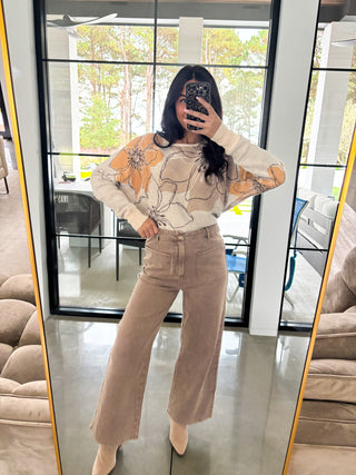 Neutral Blooms Sweater