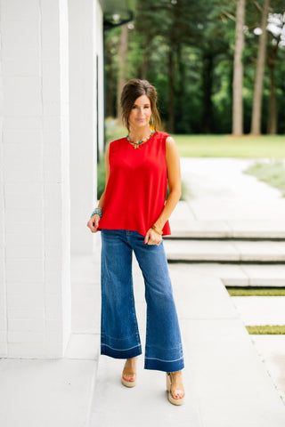 Scarlet Ruffle Charm Tank - Instyle Boutique