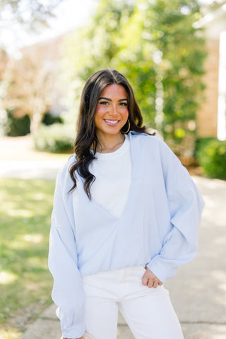 Lakeside Light Blue Layered Top - Instyle Boutique