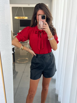 Red Shimmer and Shine Bow Top