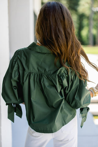 Sweet and Scalloped Olive Top - Instyle Boutique