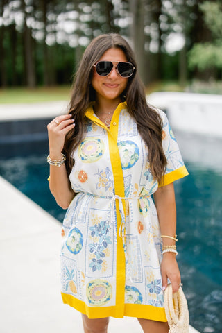 Golden Tropics Button - Down Dress - Instyle Boutique