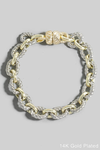 Two Tone Magnetic Clasp Bracelet