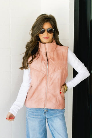Poppy Pink Puffer Vest - Instyle Boutique