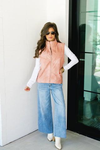 Poppy Pink Puffer Vest - Instyle Boutique