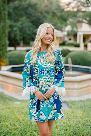 Easy To Adore Blue Printed Dress