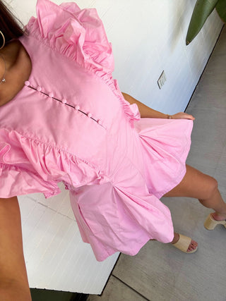 Bashful Babe Pink Romper - Instyle Boutique