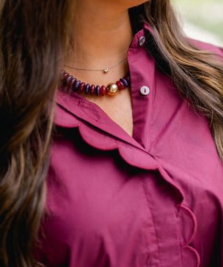 Sweet and Scalloped Mulberry Top - Instyle Boutique
