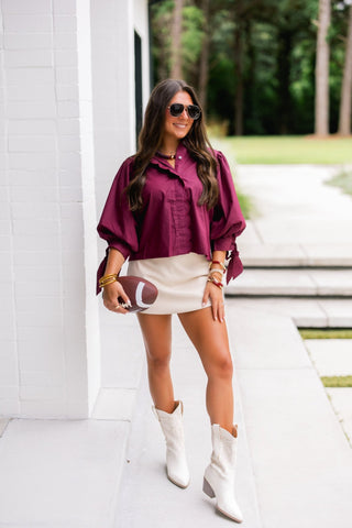 Sweet and Scalloped Mulberry Top - Instyle Boutique