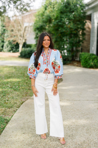 Sky Bloom Top - Instyle Boutique
