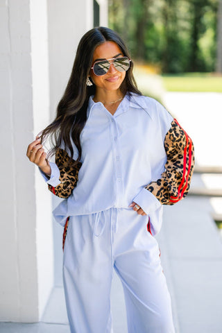 Wild Side Stripe & Leopard Lounge Set - Instyle Boutique