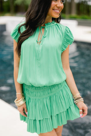 Meadow Pleated Mini Dress - Instyle Boutique